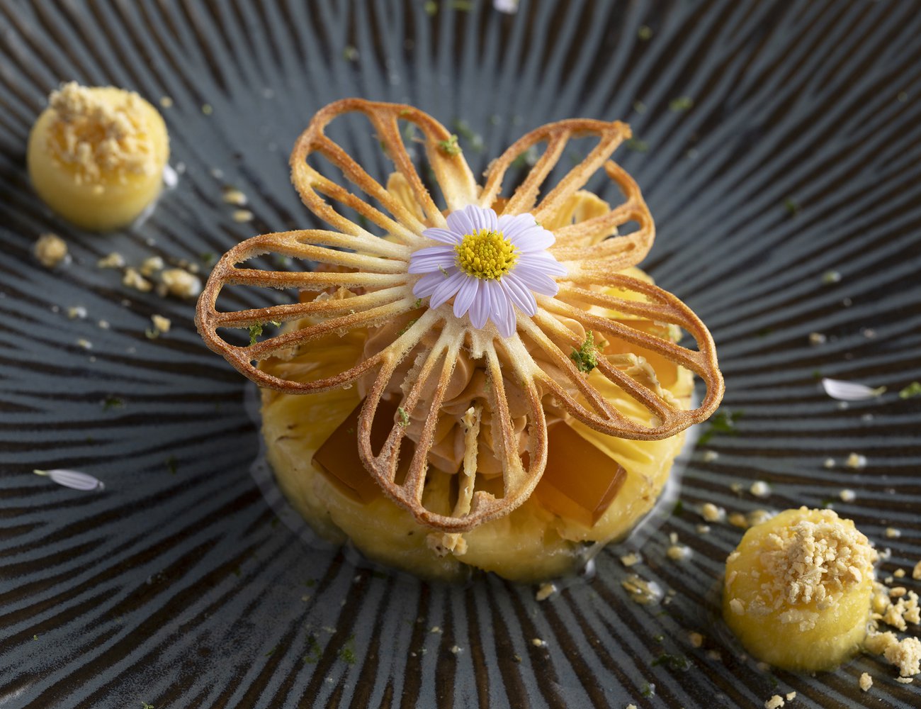 Pineapple crown is a dessert on Tree Top’s vegetarian menu