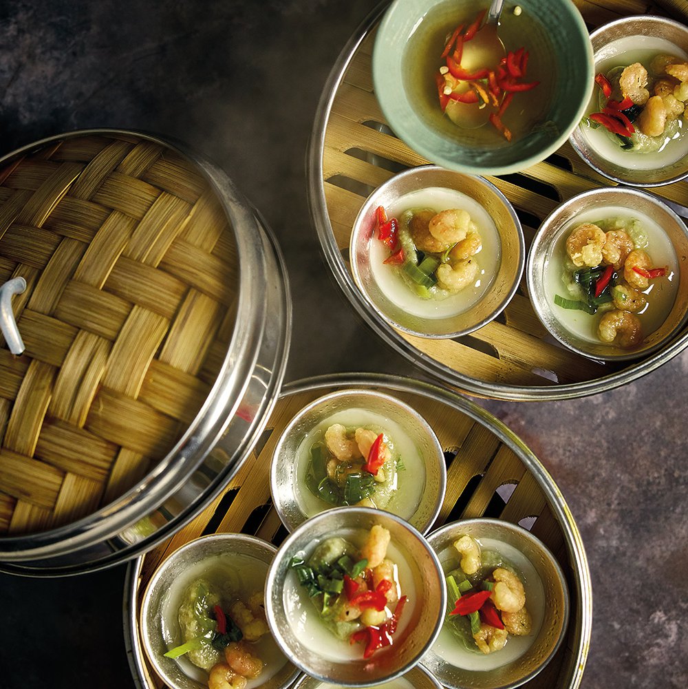 Bánh bèo with crispy shrimp