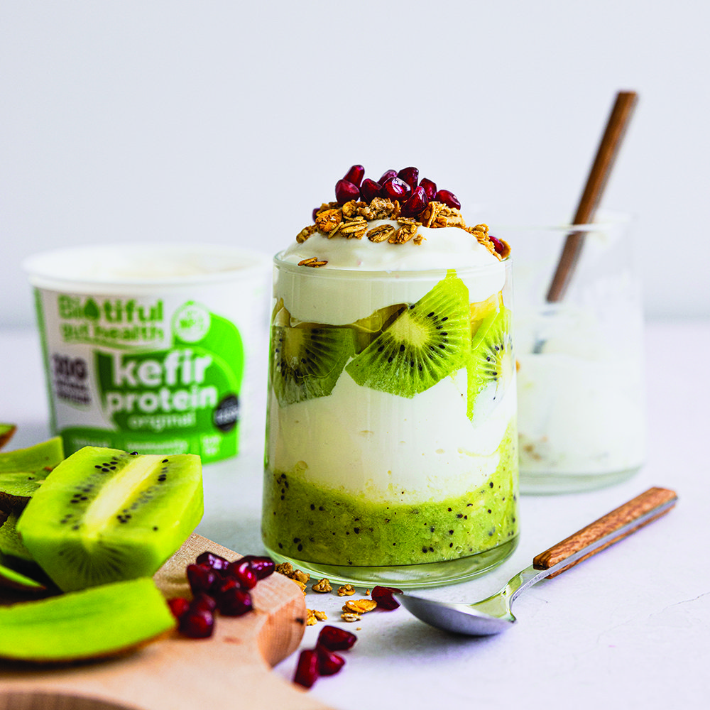 Biotiful protein kefir kiwi parfaits