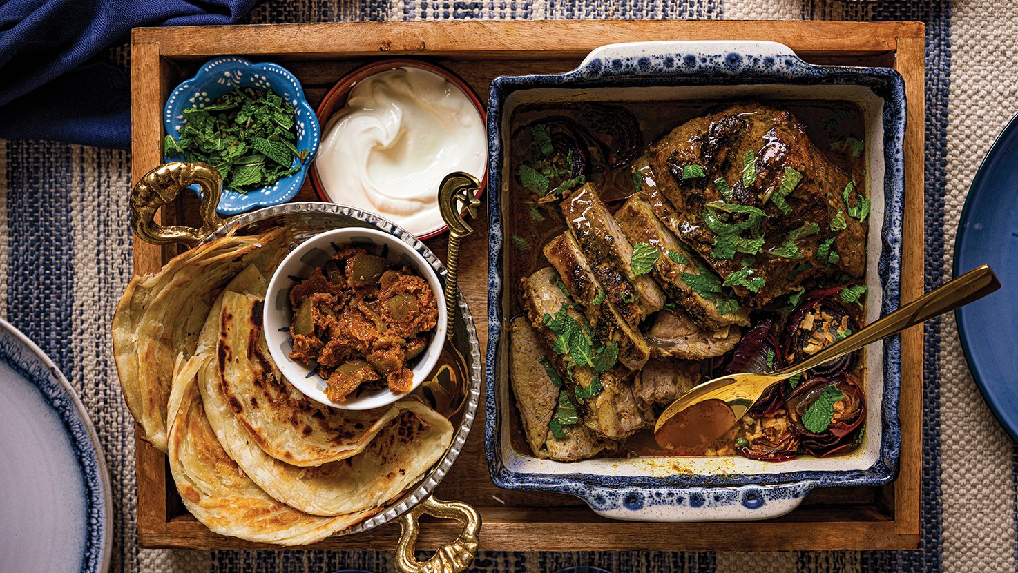 Biryani butterflied leg of lamb