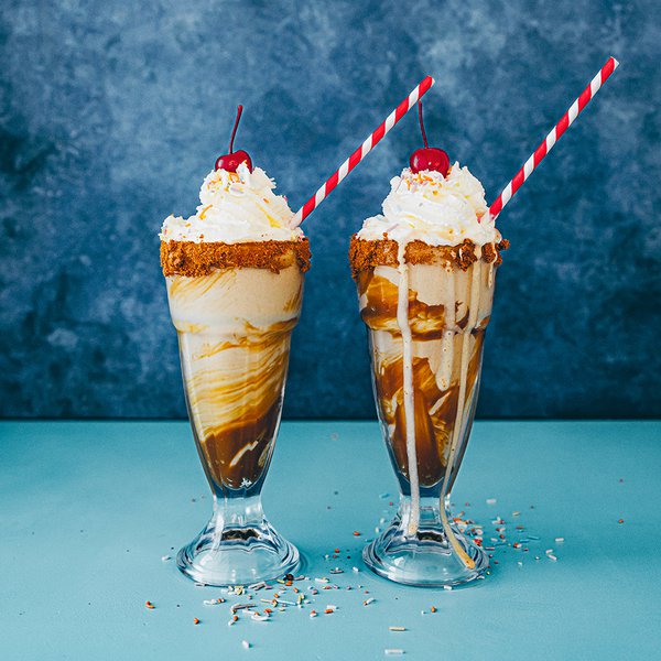 Biscoff double-thick malt milkshake