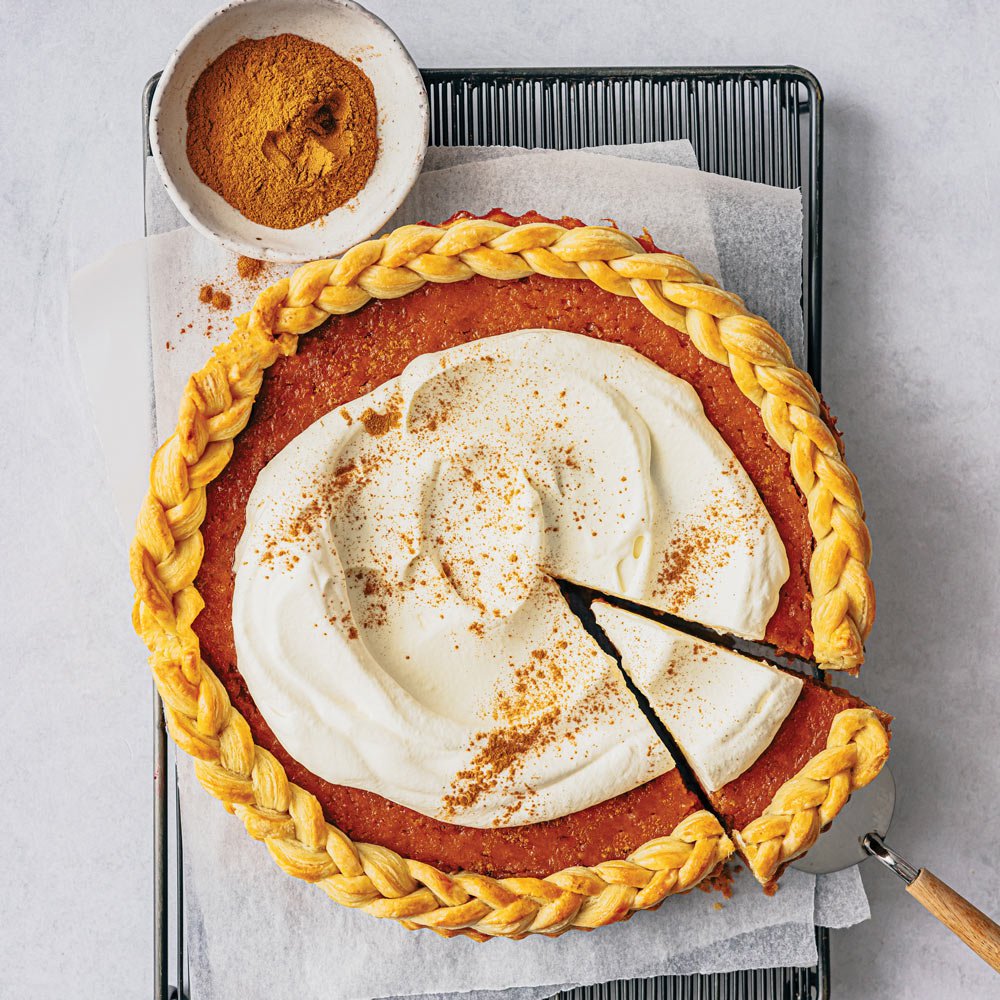 فطيرة البطاطا الحلوة مع الزبدة البنية