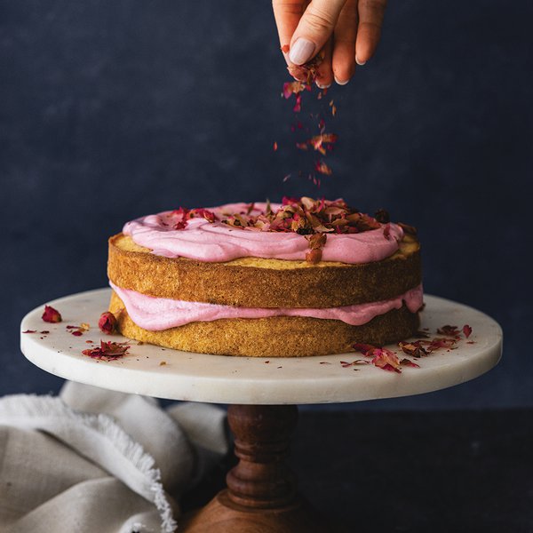 Cardamom, lemon and rose persian love cake