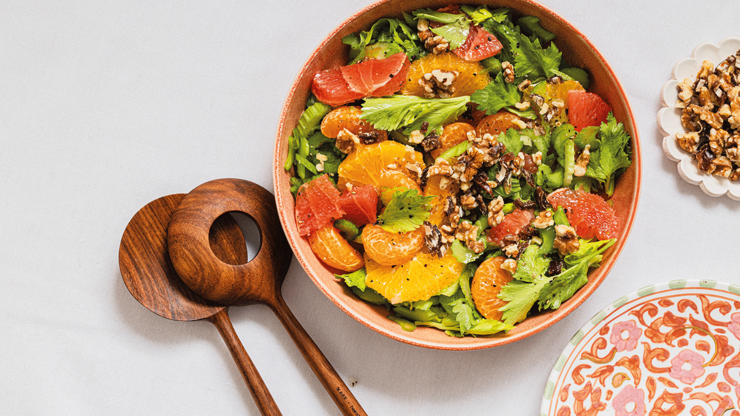 Celery and citrus salad with date-walnut sprinkle