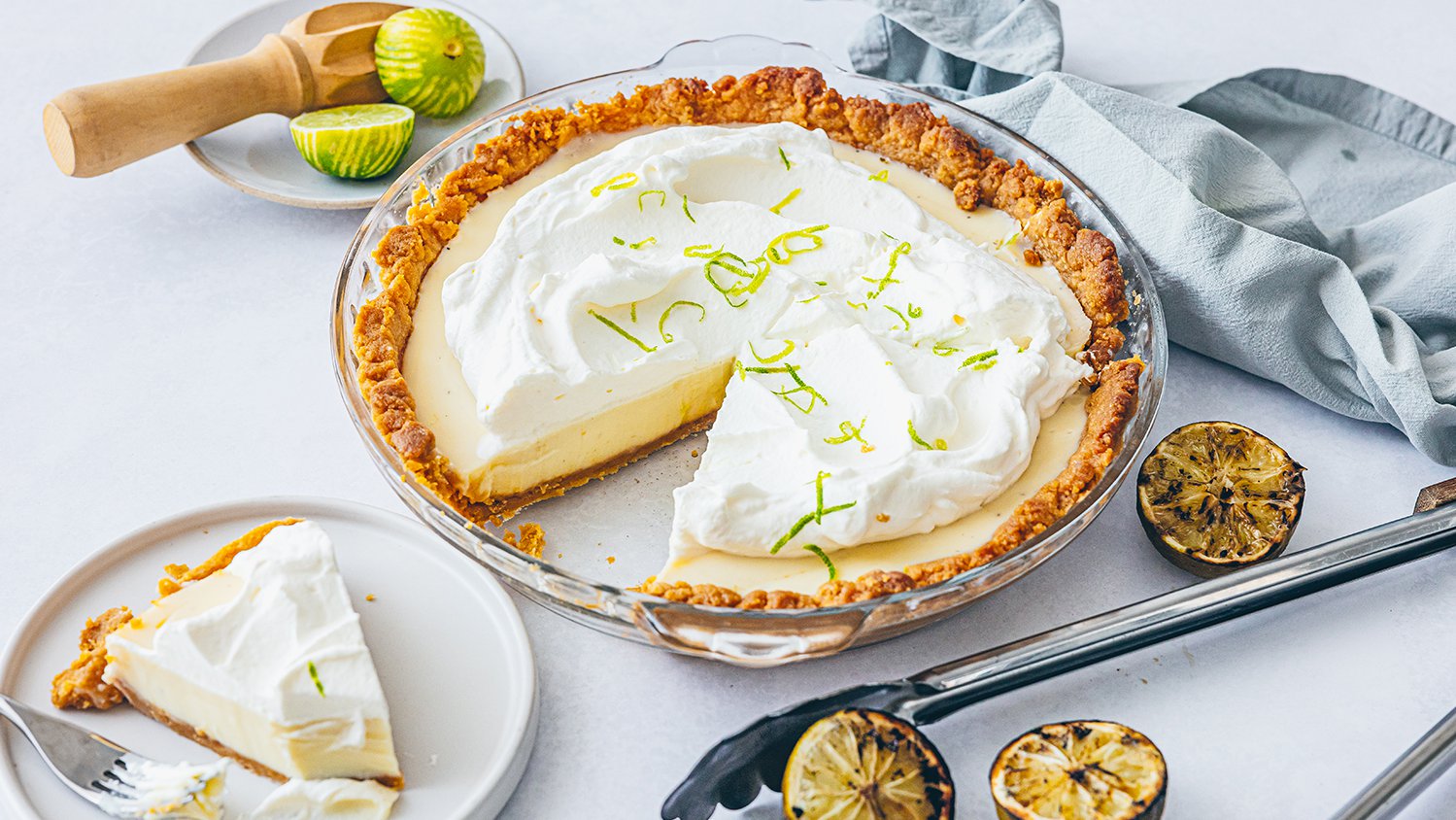 Charred lime pie