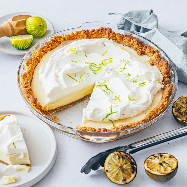 Charred lime pie