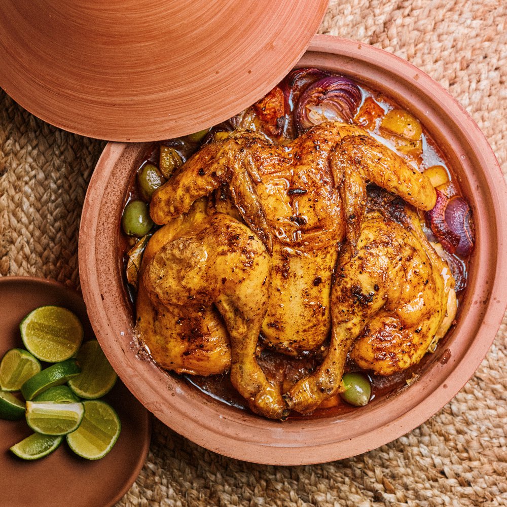 Chicken tagine with preserved lemons and olives