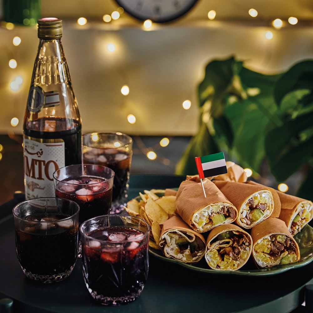 Chips Oman shawarma with Vimto