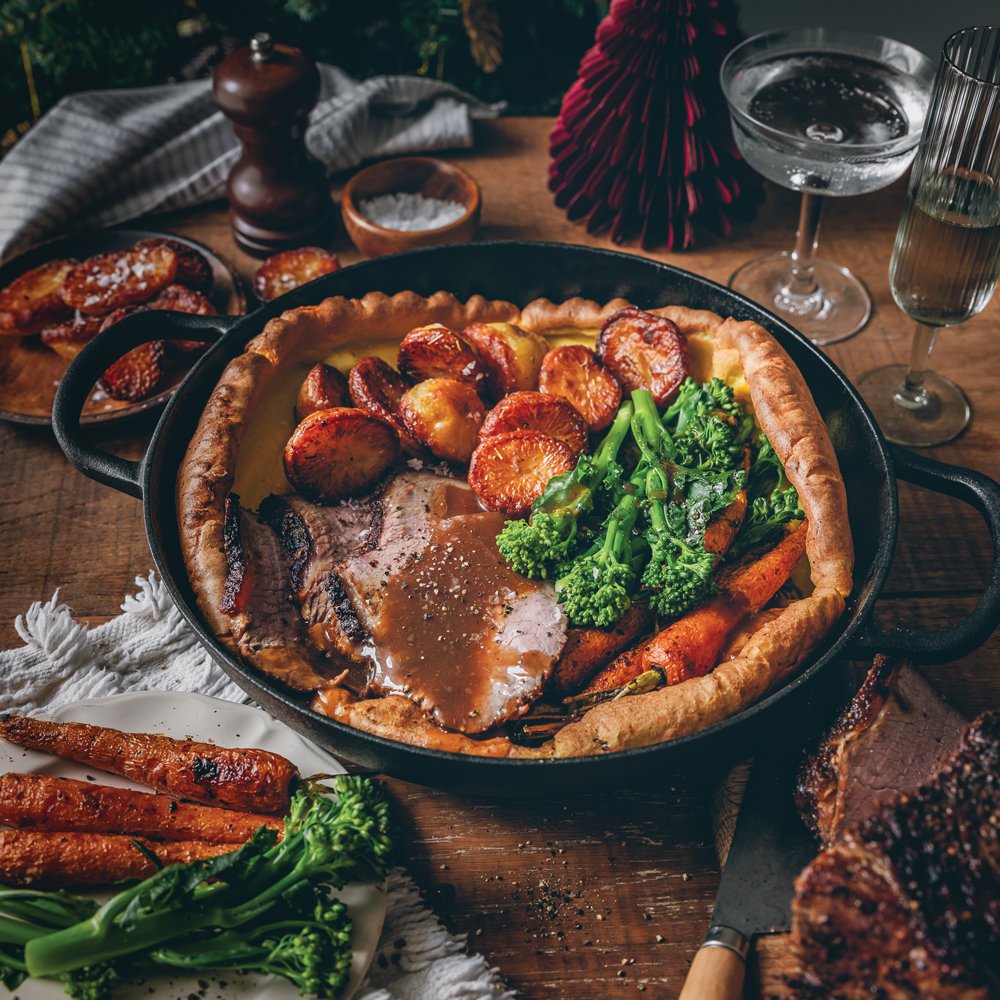 Christmas Eve roast giant Yorkshire pudding