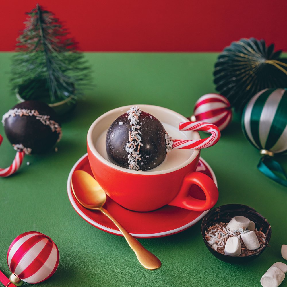 Christmas ornament hot chocolate bombs