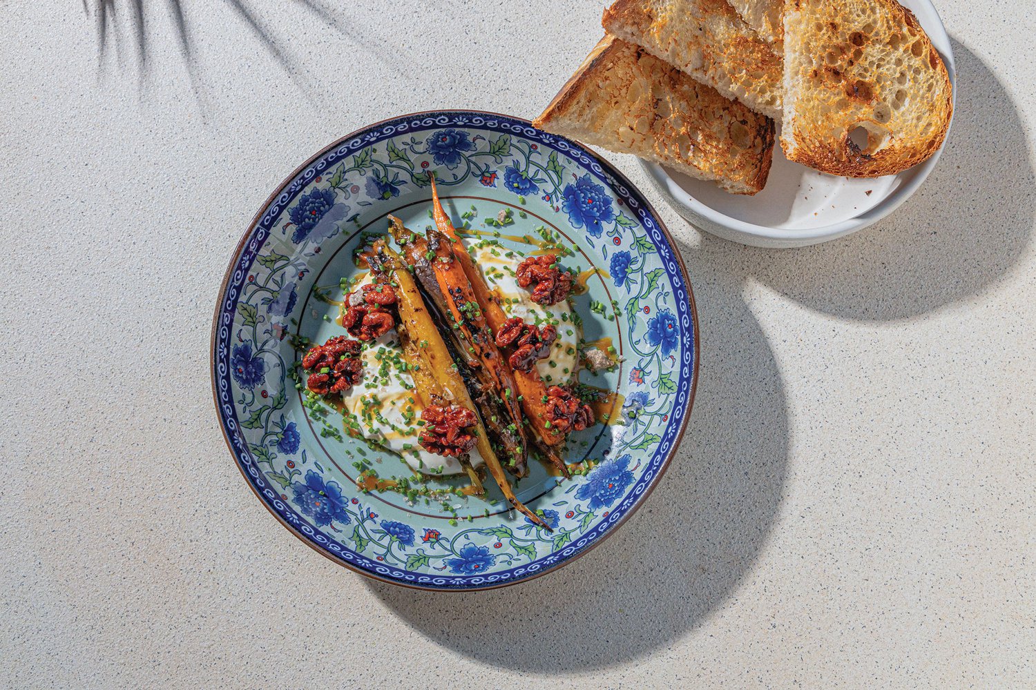 Rainbow heirloom carrots with smoked labneh
