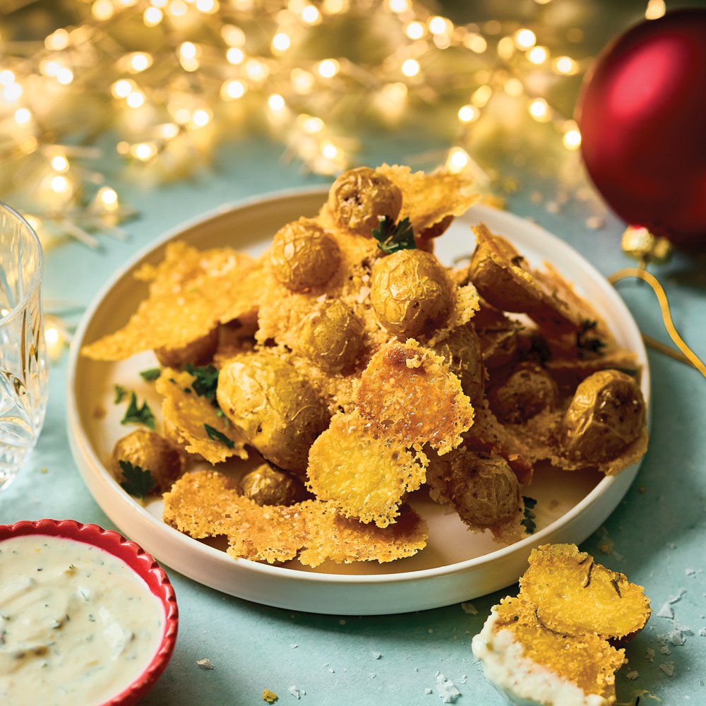 Crispy Parmigiano-crusted peewee Dutch yellow potatoes