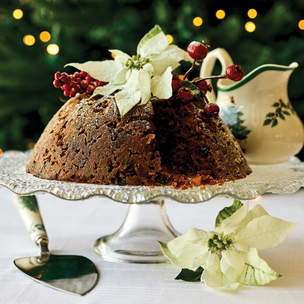 Fig and Earl Grey steamed Christmas pudding