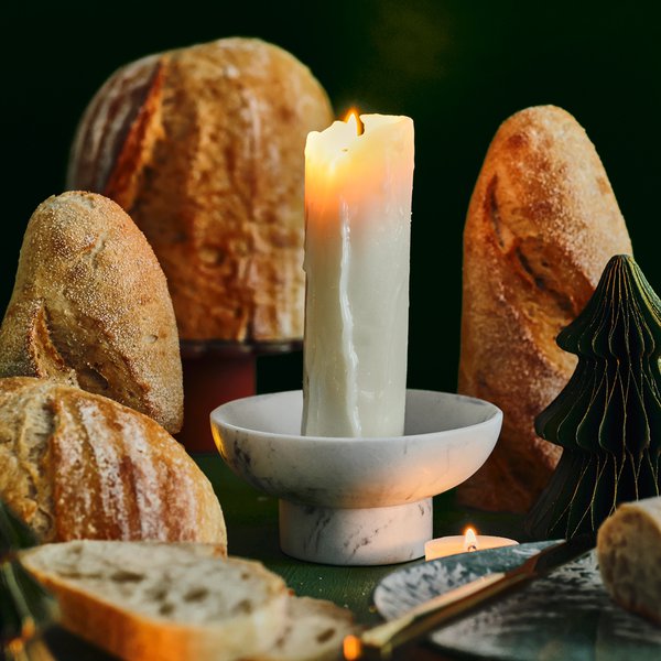 Garlic and rosemary tallow candle