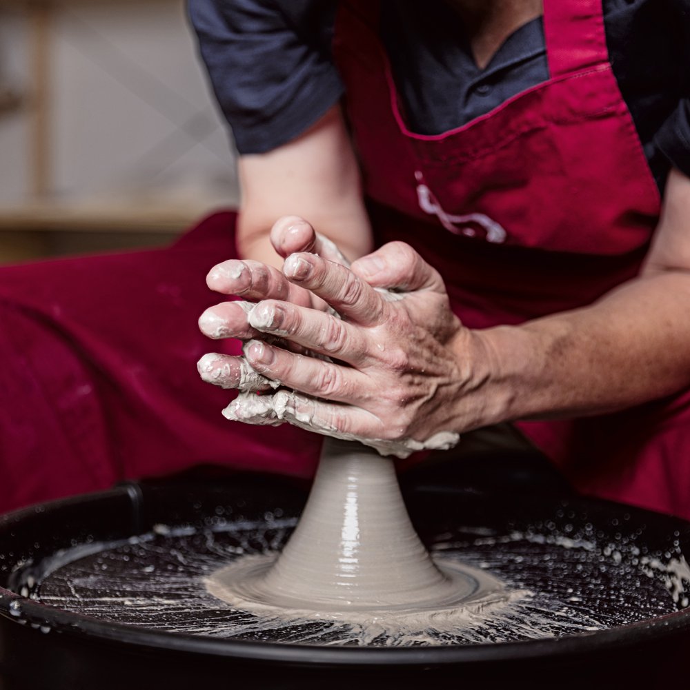 The artist learned his craft with ceramicist Anthony Shapiro