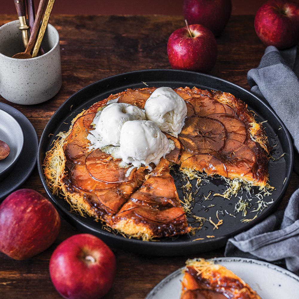 Kataifi apple tarte tatin