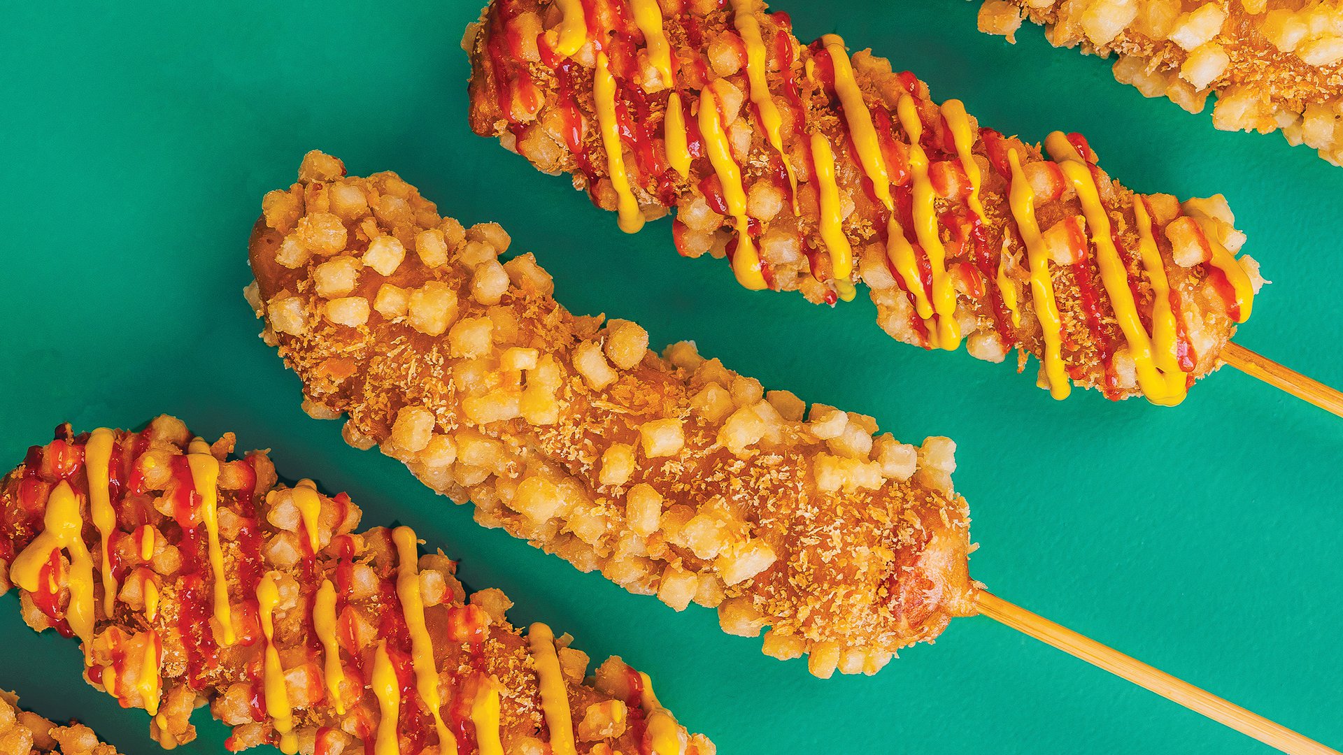 Korean potato crispy corndogs