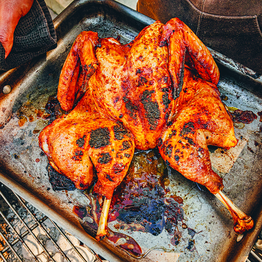 Memphis-style dry-rub spatchcock turkey