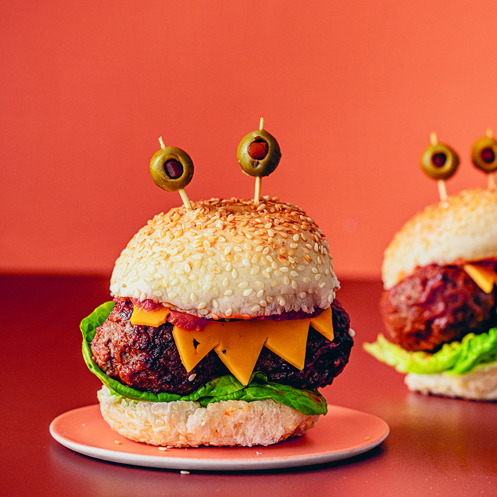 Monster meatball burgers