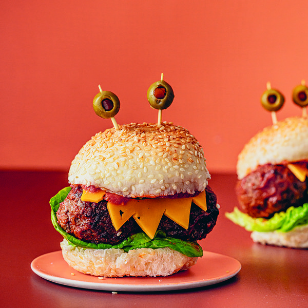 Monster meatball burgers