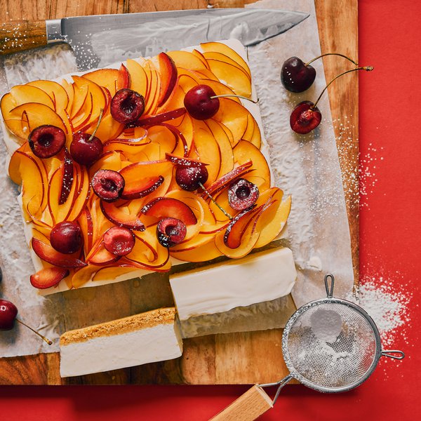 Nectarine and cherry cremora tart slices