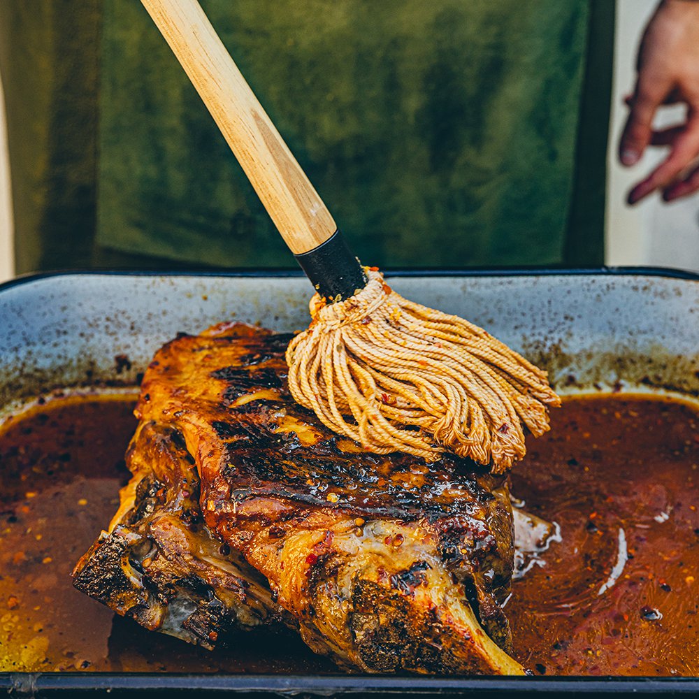 North Carolina slow lamb shoulder with mop sauce