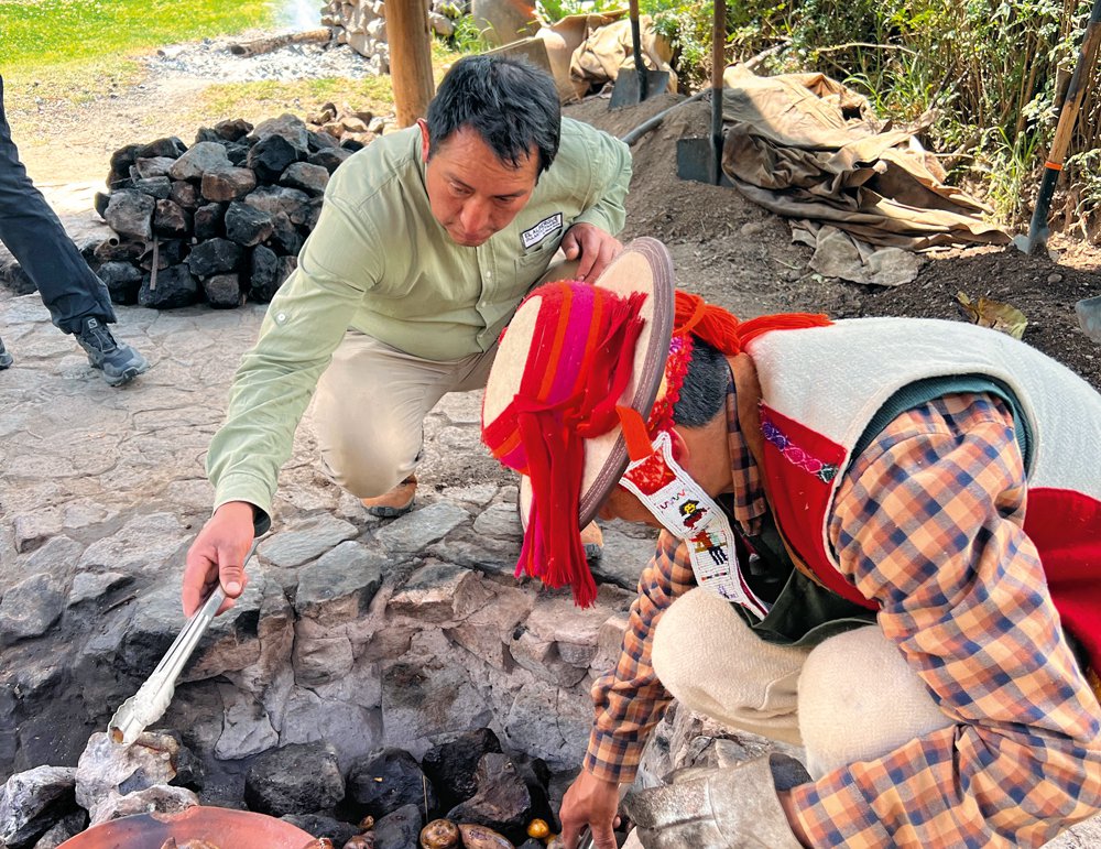 Unearthing pachamanca potatoes