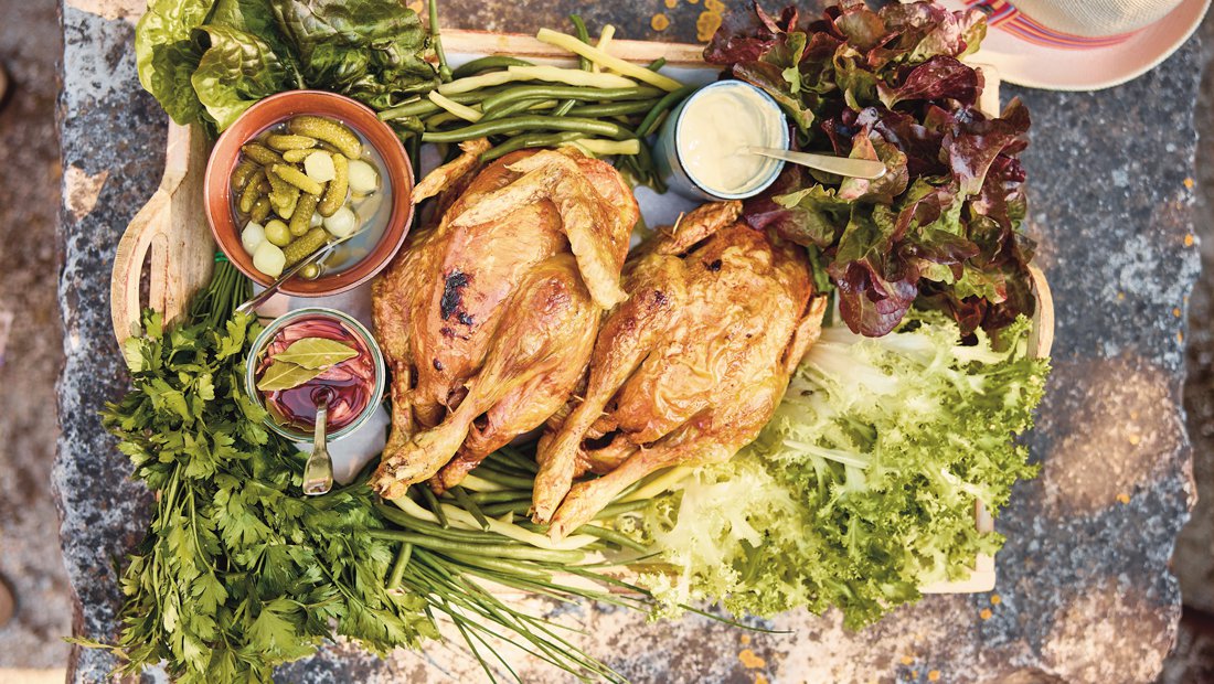 Poulet rôti platter