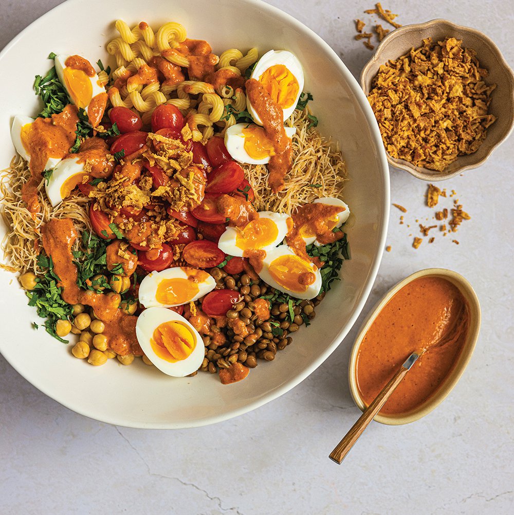 Quick koshari-inspired salad