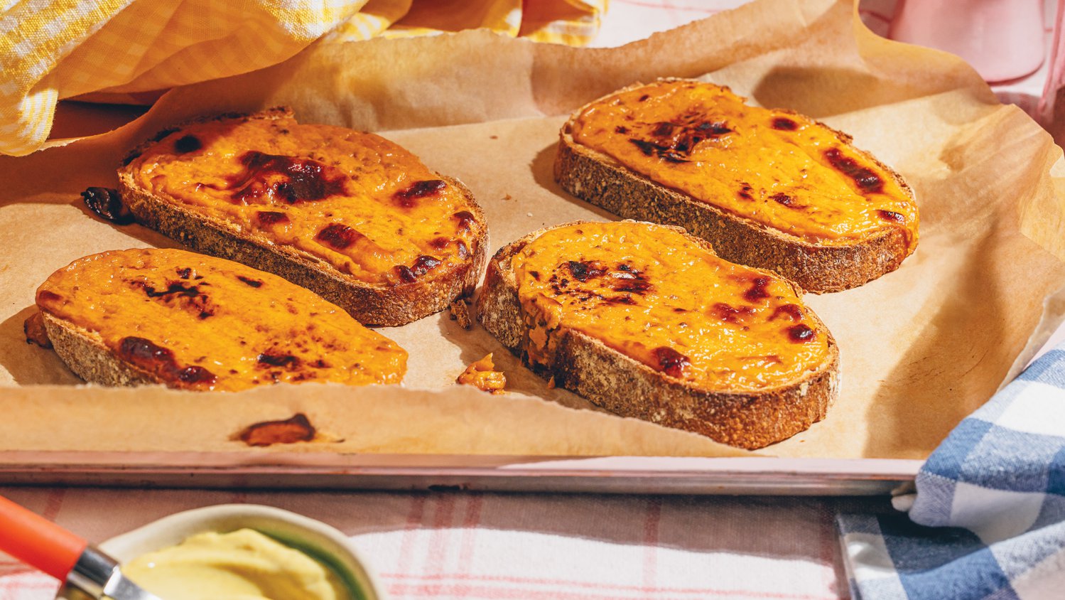 Red Leicester Welsh rarebit