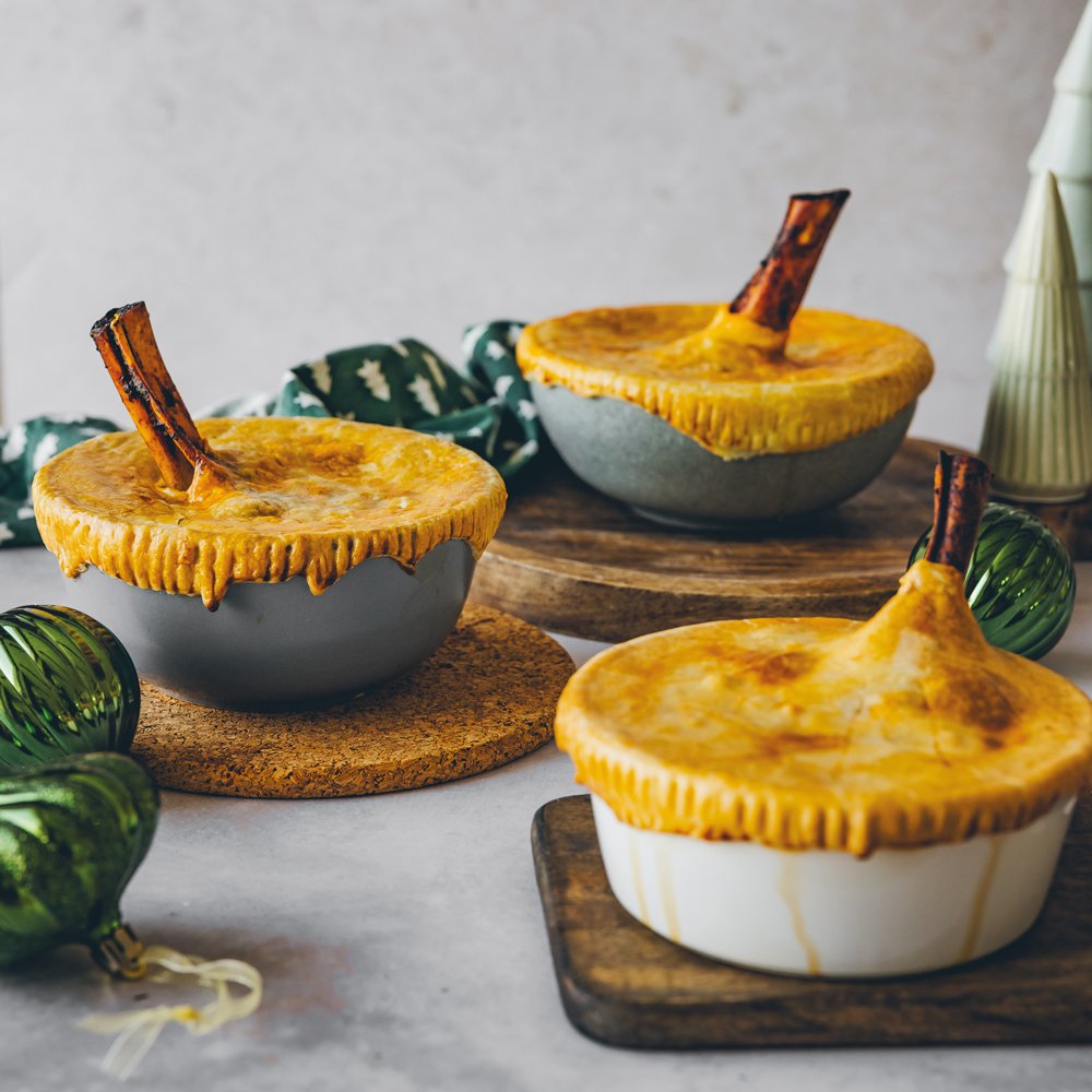 Rose harissa lamb shank pies
