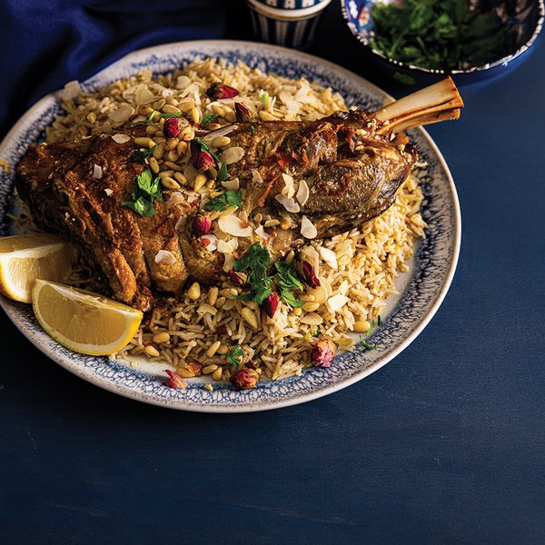 Saudi roasted lamb shoulder with fragrant rice