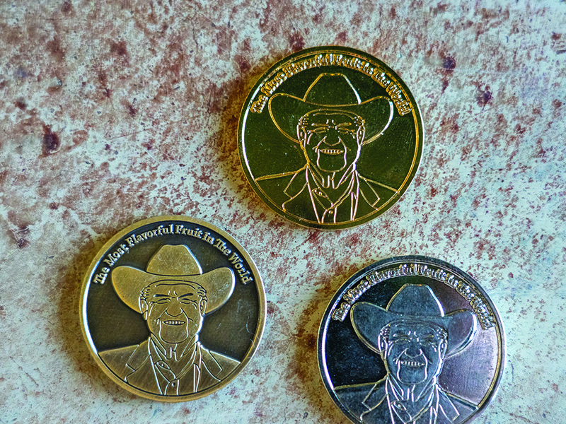 The orchards at sunrise │ Andy Muxlow and Daniel Jackson on the farm  │ David Jackson medals used for voting for  the best new varieties │ David Jackson │ The best stone fruit bound for export