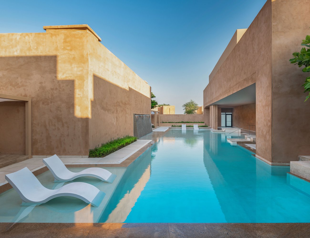 Outdoor pool in the hydrothermal area at Zulal Wellness Resort