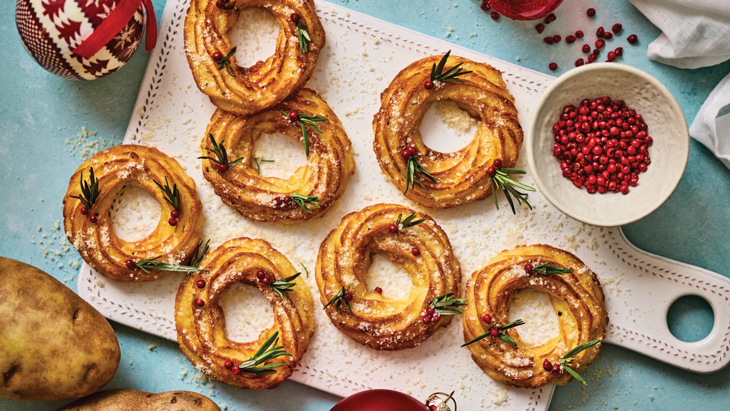 Truffled Duchesse potato wreaths