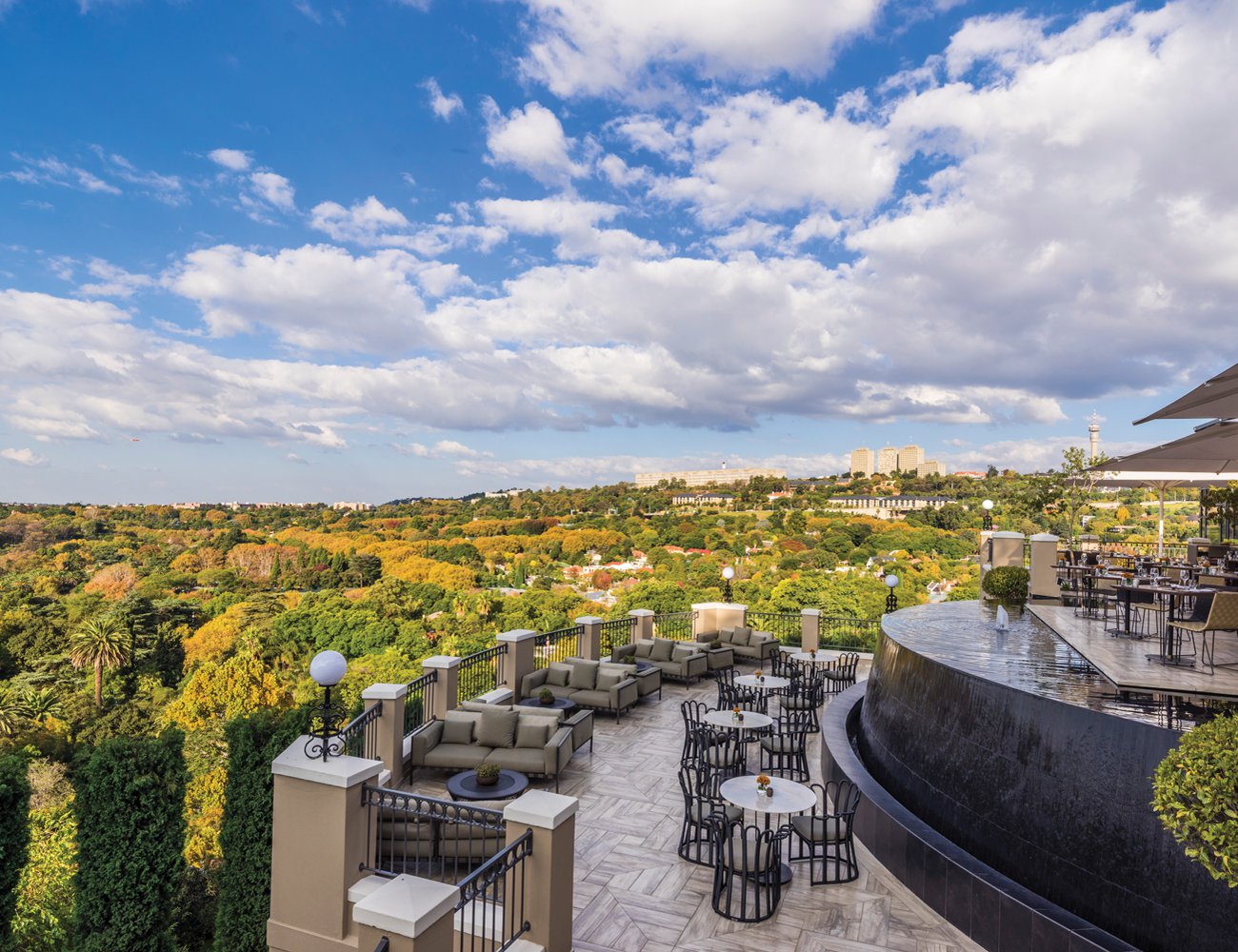 Take in panoramic views of the city from Flames’ terrace