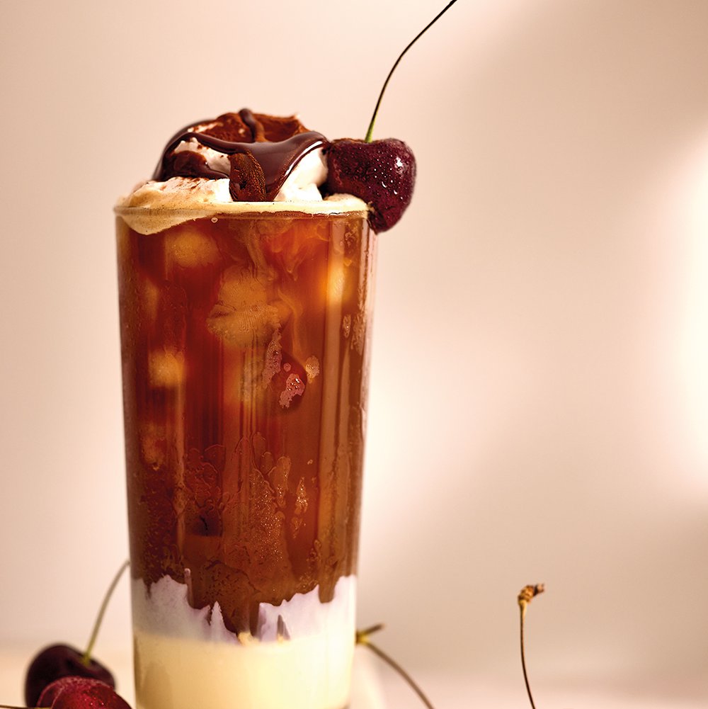 Vietnamese cherry and dark chocolate cloud latte