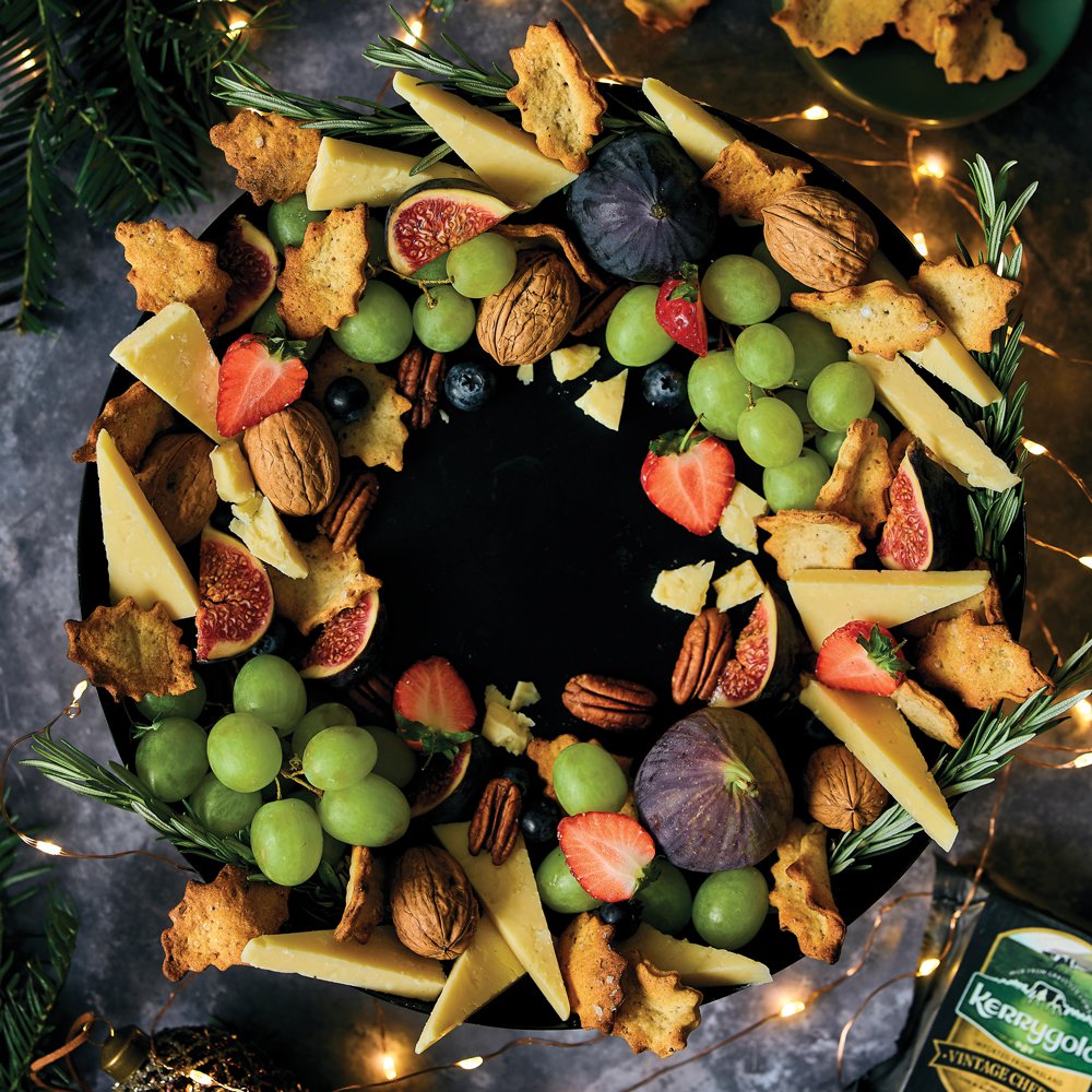 Vintage Cheddar and pecan nutcracker wreath