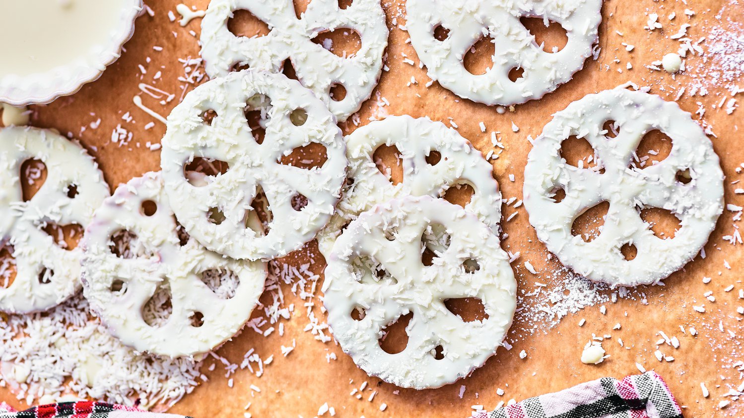 White chocolate coconut snowflakes