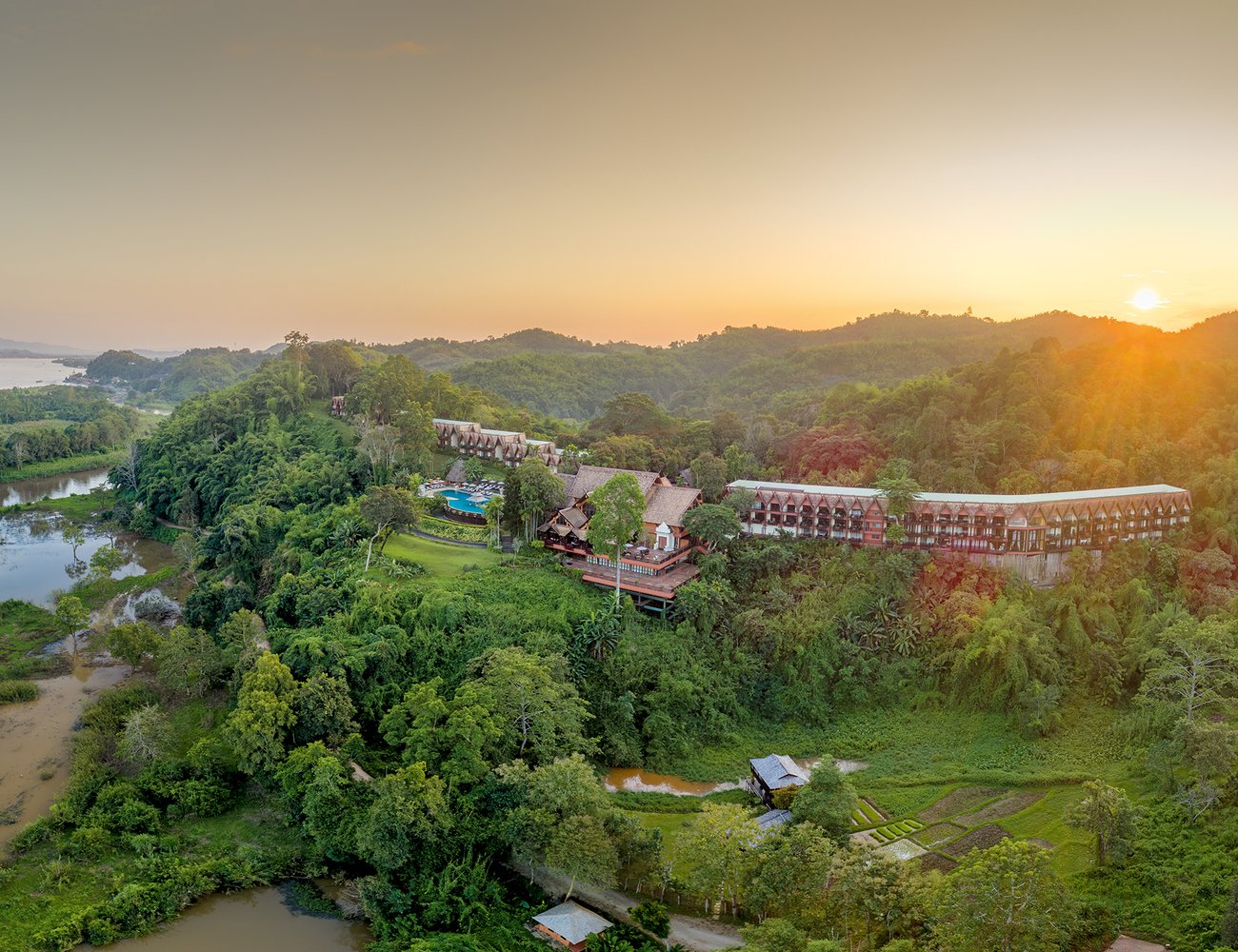 The resort’s location puts it within sight of Laos and Myanmar