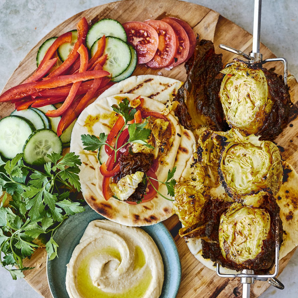 Baby cabbage souvlaki