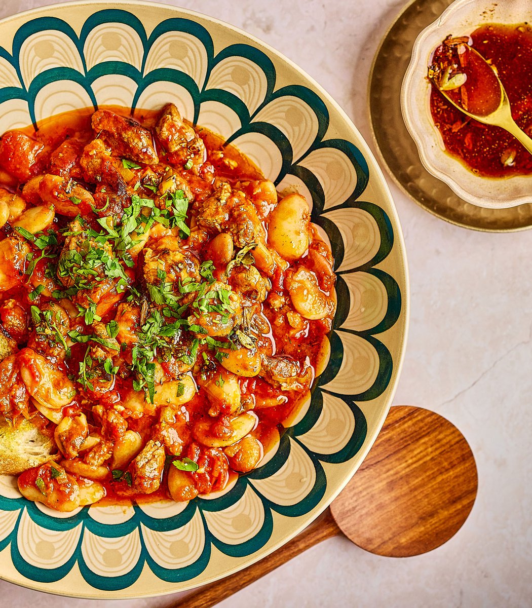 Fasoulia with baharat oil