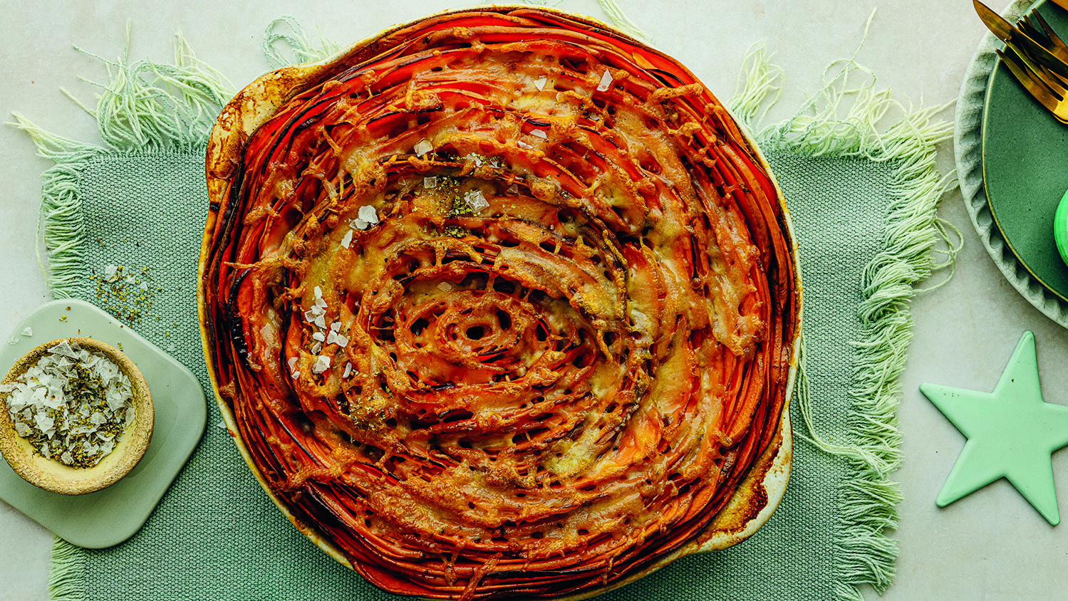 Cheesy scalloped sweet potato bake