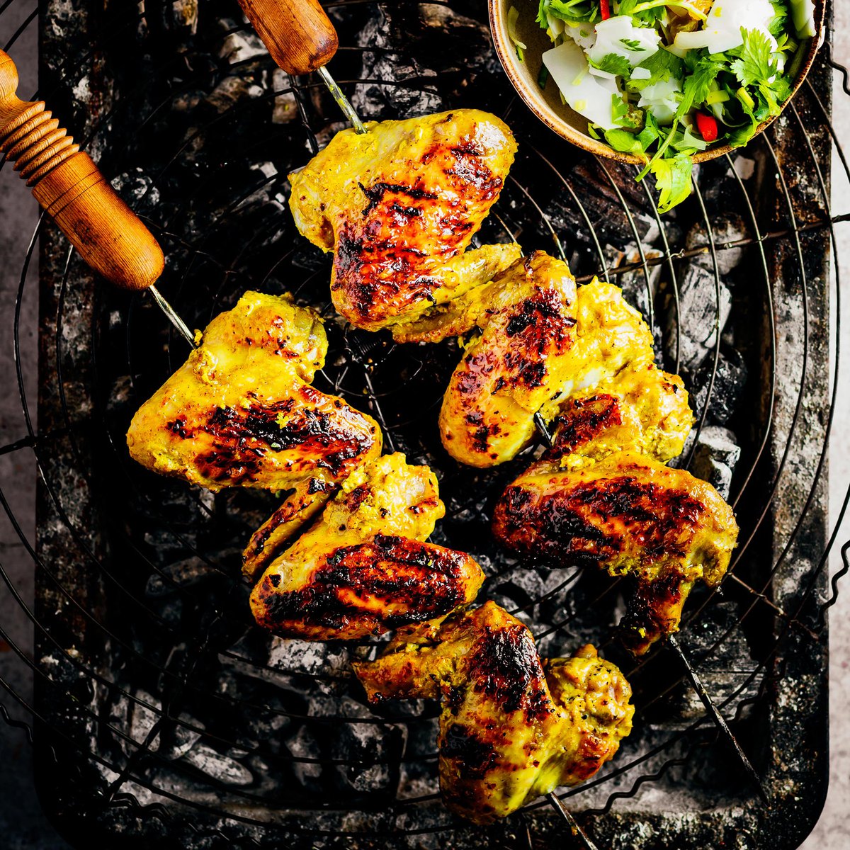 Tandoori wings with coconut salsa