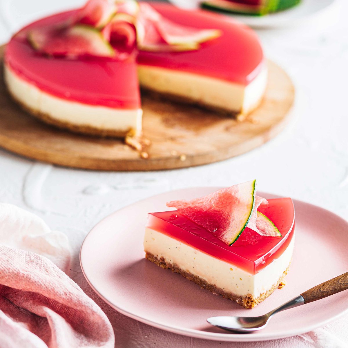 تشيز كيك الفراولة والبطيخ