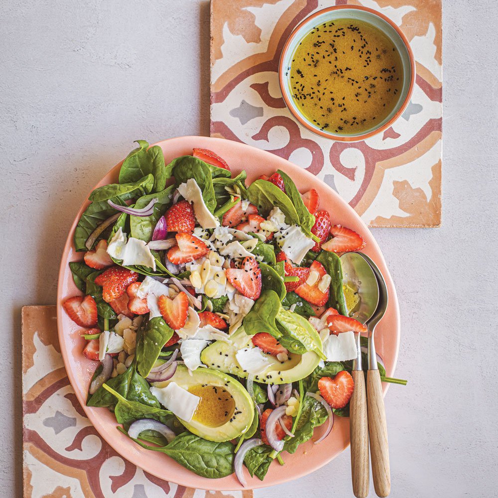 Strawberry, avocado and mint salad