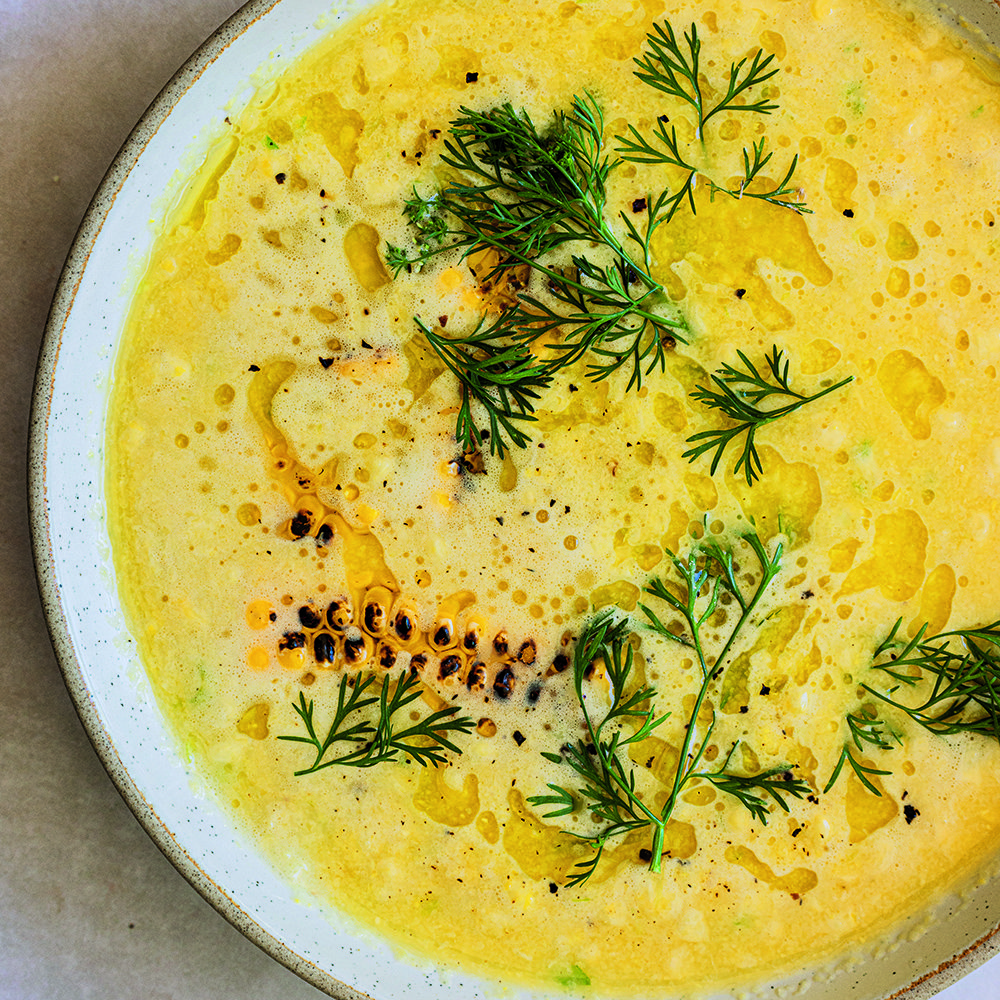 Sweetcorn, ginger and lemongrass soup
