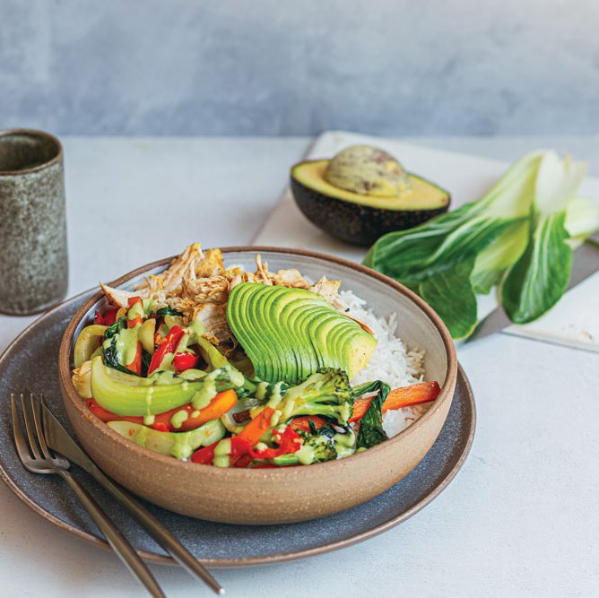 Thai coconut chicken buddha bowls