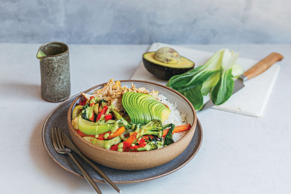 Thai coconut chicken buddha bowls recipe Spinneys UAE