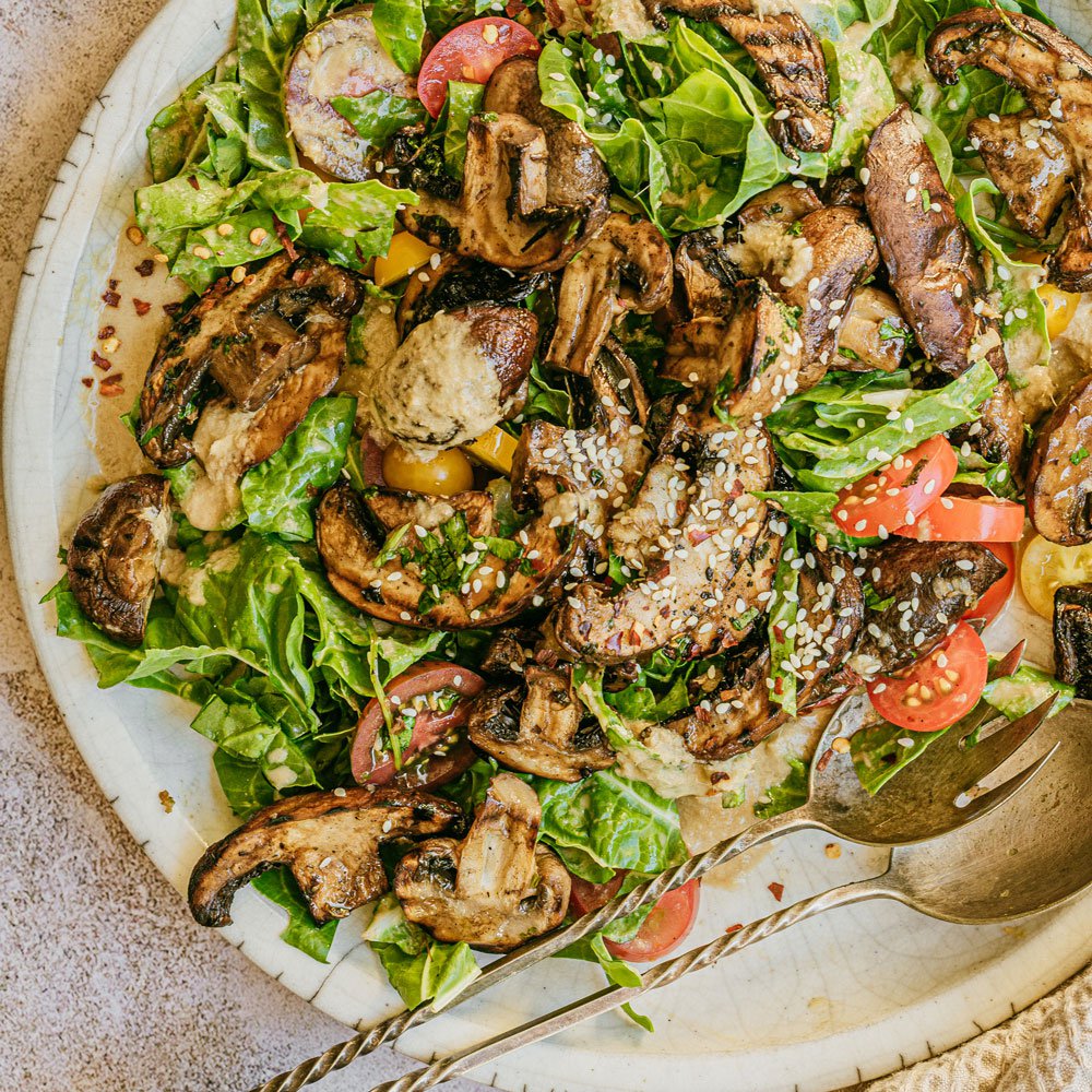 Thai grilled mushroom salad